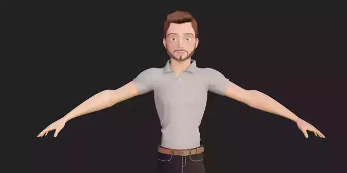 Stylized Character Man in Blender Cycles and Eevee