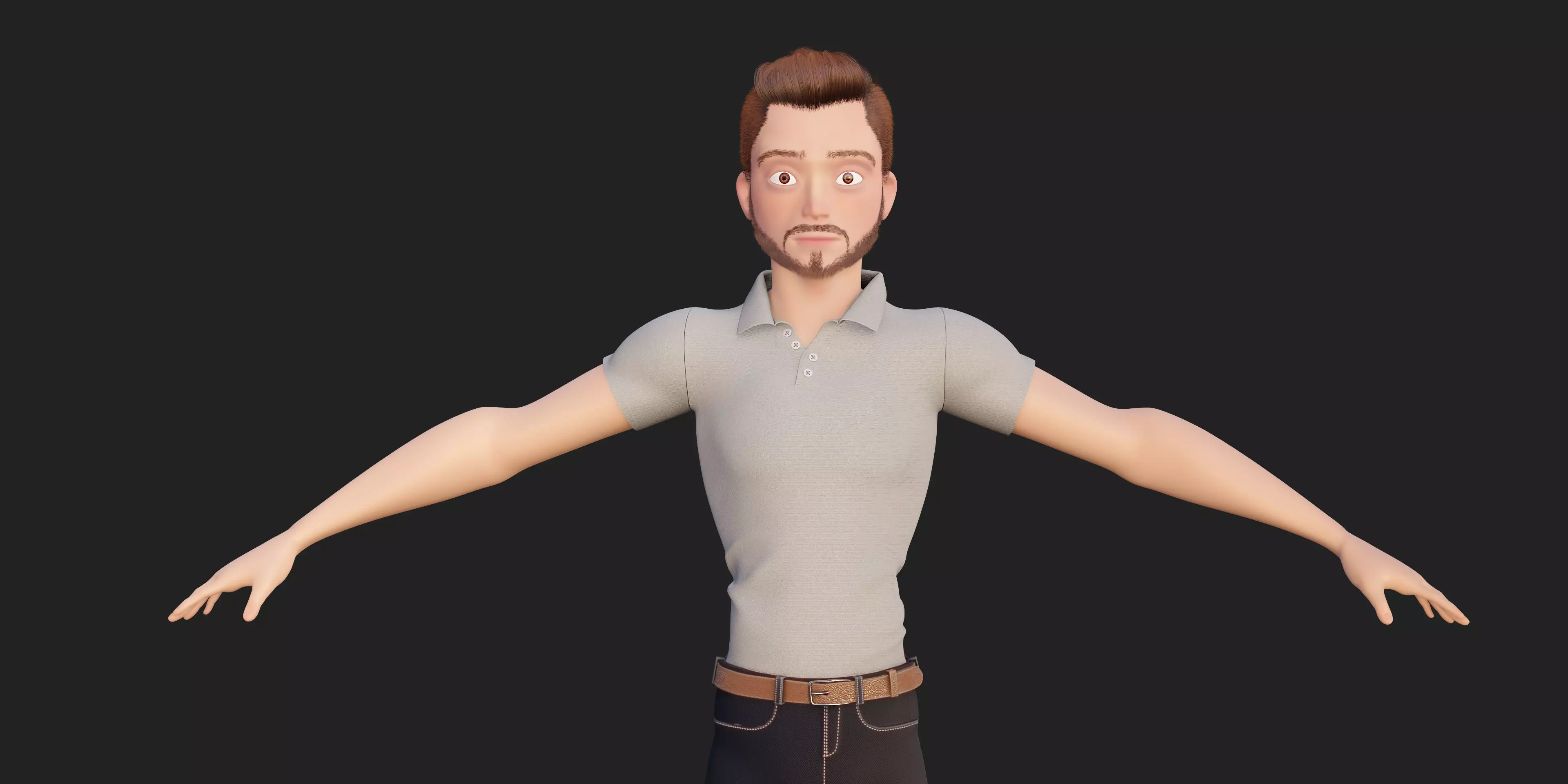 Stylized Character Man in Blender Cycles and Eevee 3D model_0