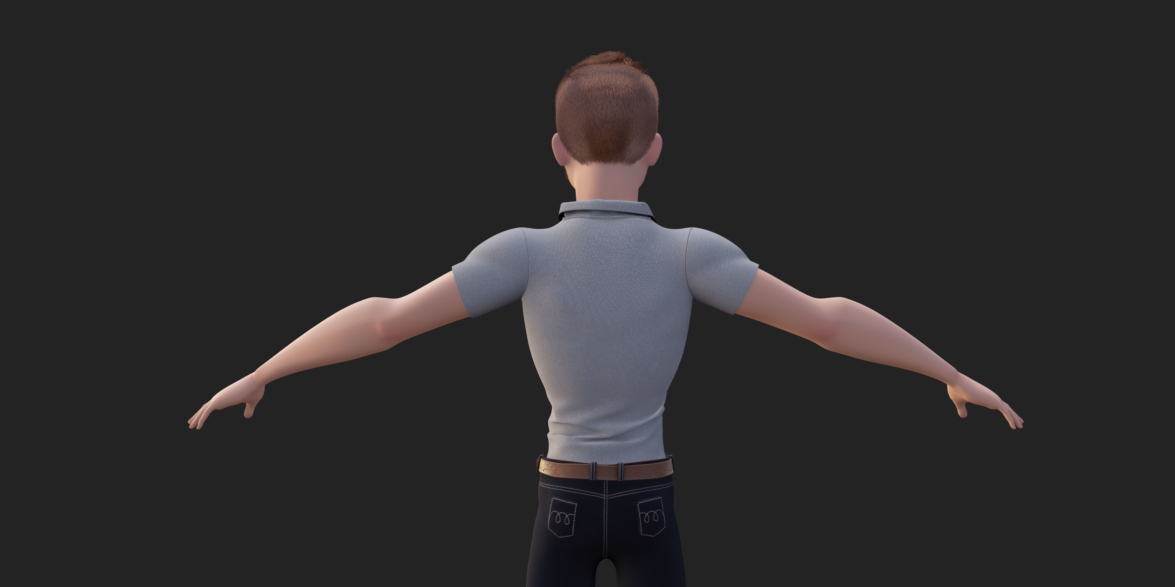 Stylized Character Man in Blender Cycles and Eevee 3D model_4