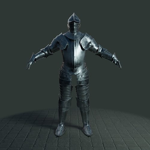 Medieval armor set 001 Low-poly 3D model