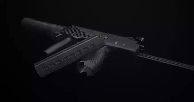 mp9 submachine pistol Low-poly 3D model