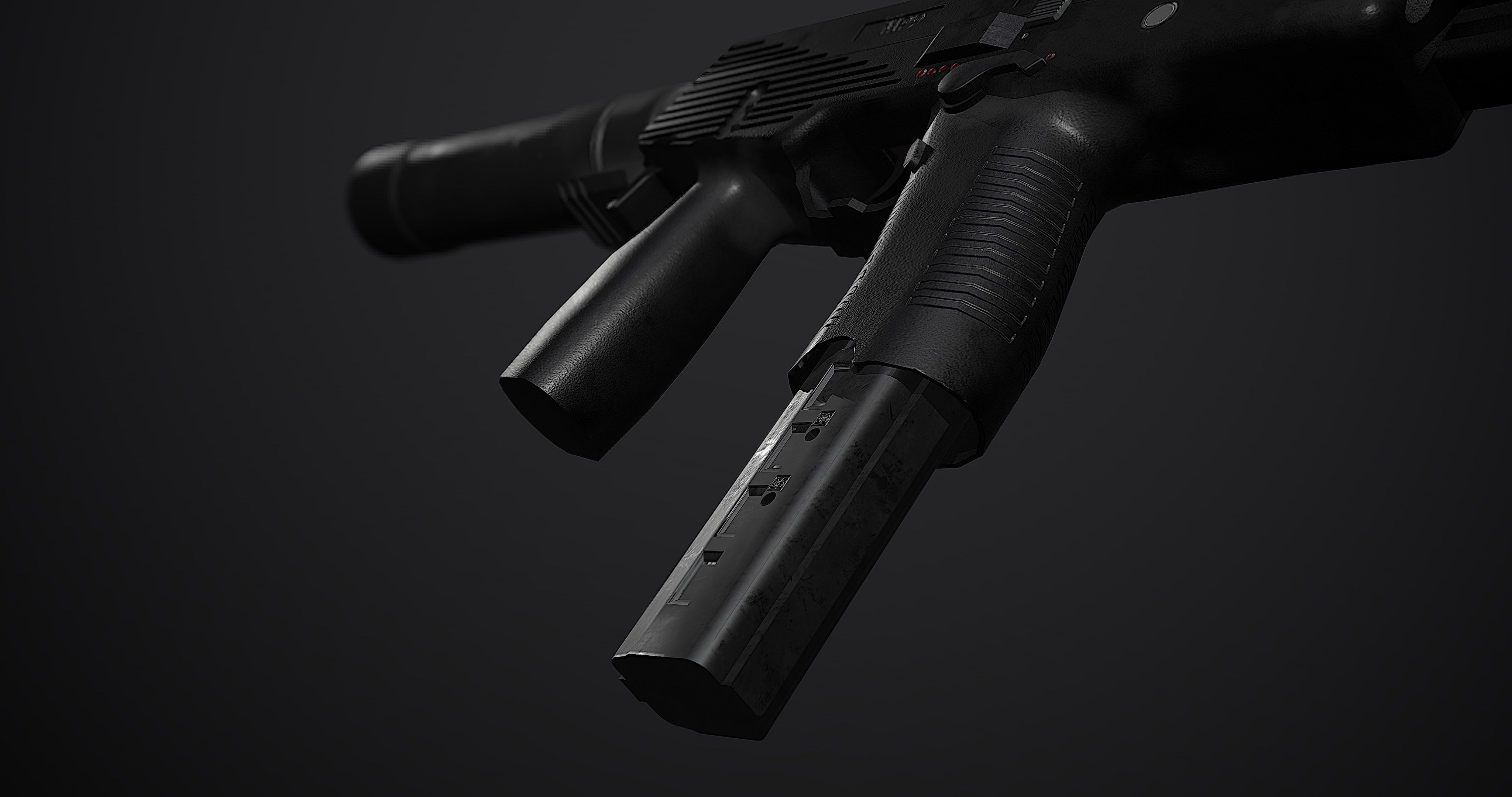 mp9 submachine pistol Low-poly 3D model_2