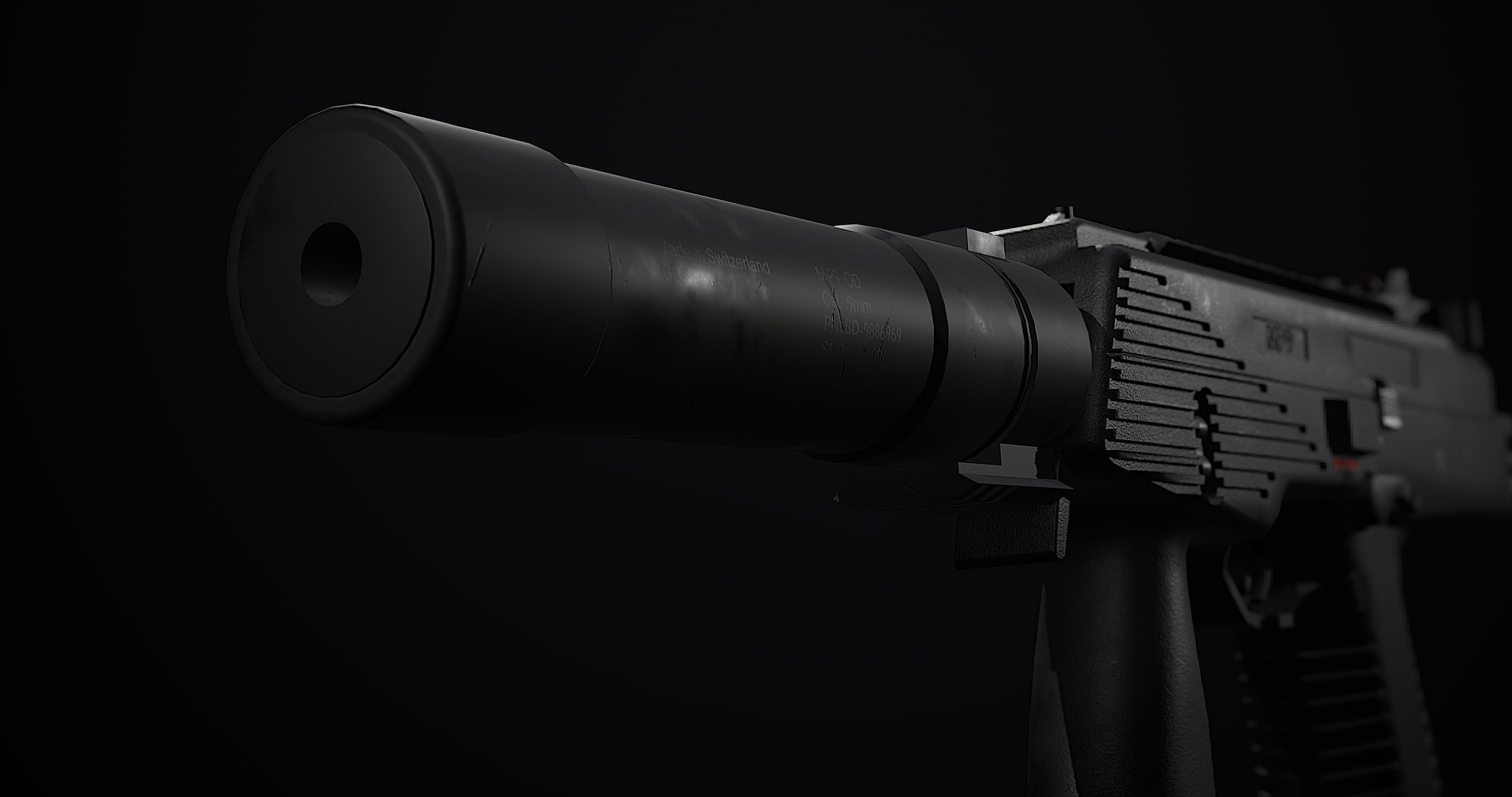 mp9 submachine pistol Low-poly 3D model_3