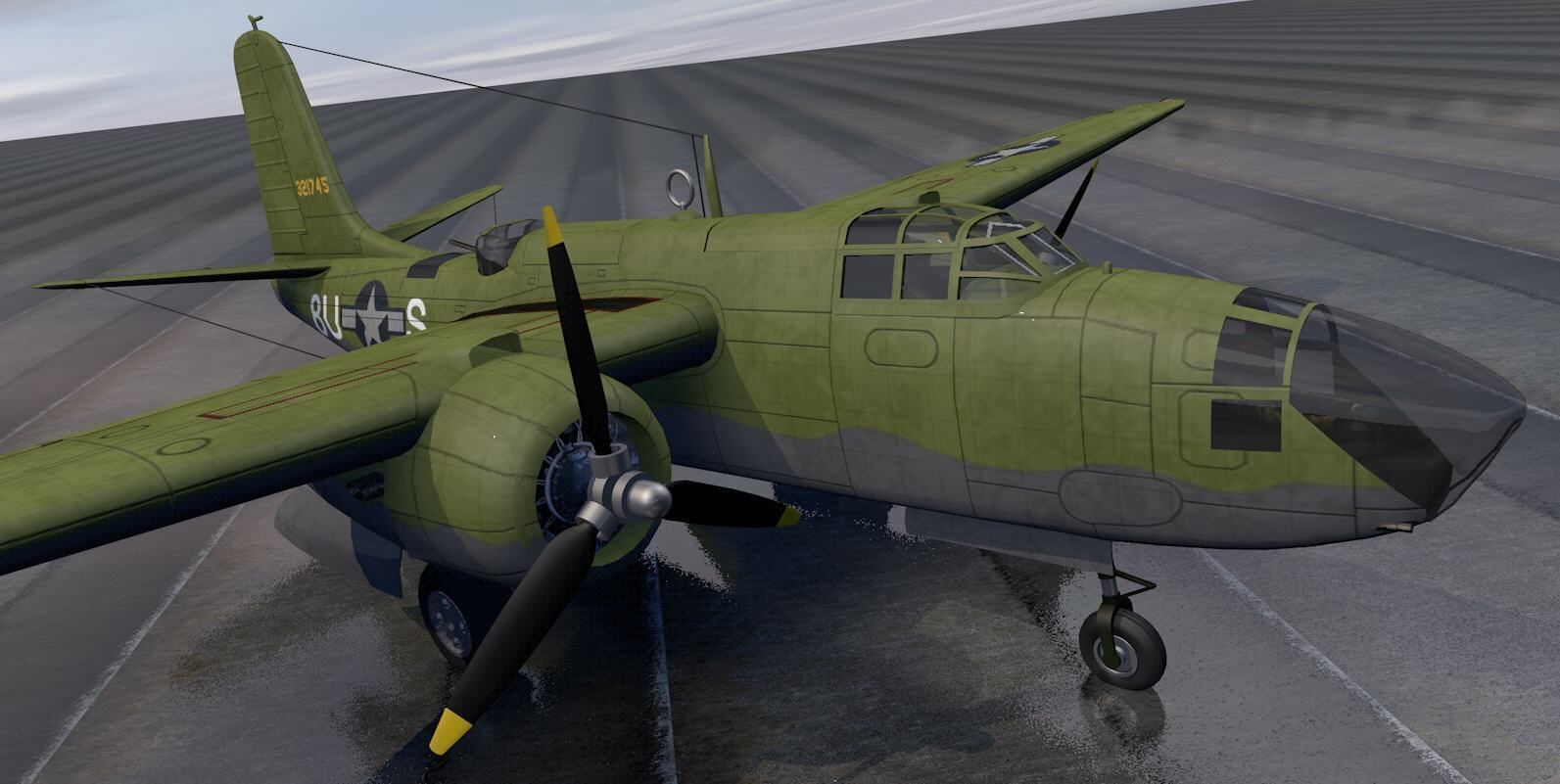 Douglas A-20J Havoc - Boston Mk-5 3D model_6