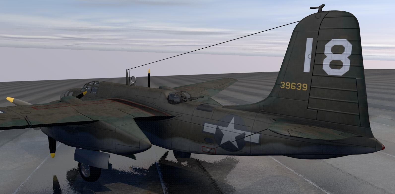 Douglas A-20J Havoc - Boston Mk-5 3D model_7