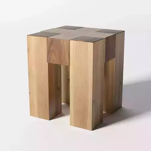 Square solid wood bench