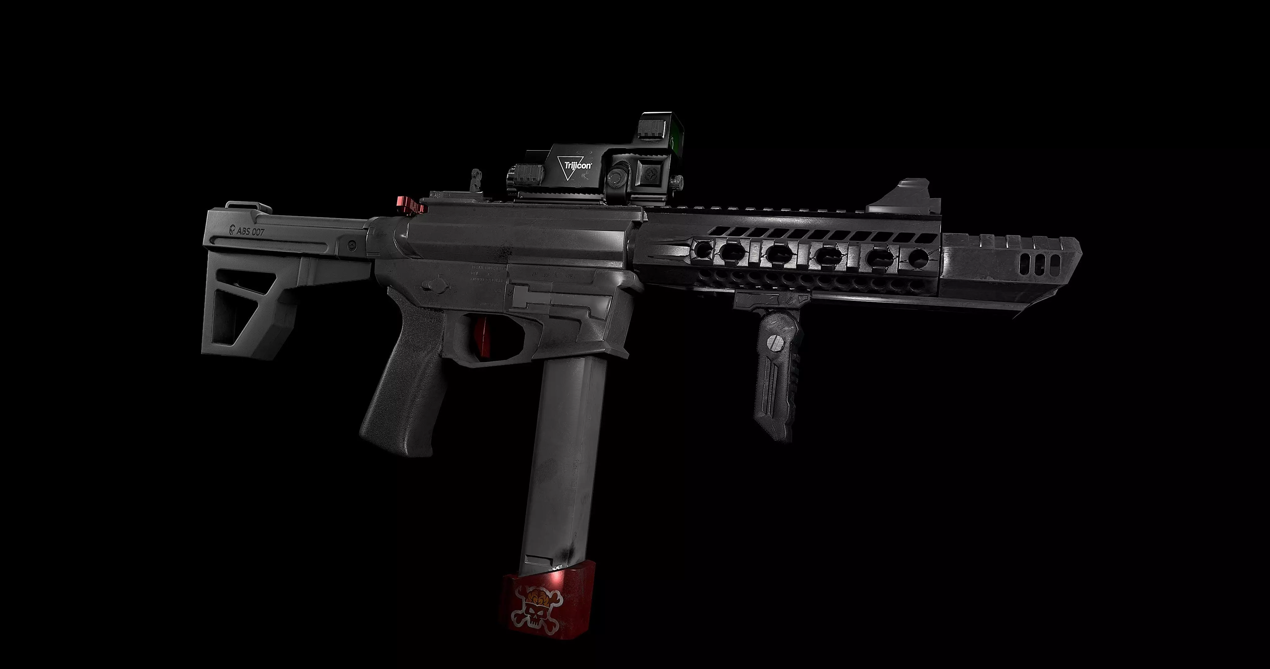 M4 carabine Low-poly 3D model_0