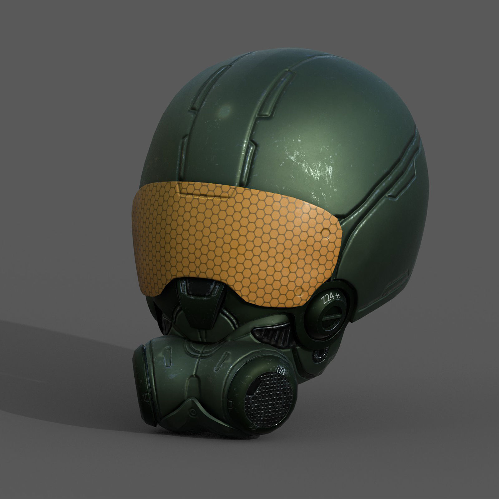 Helmet scifi soldier armor military combat 3d model  Low-poly 3D model_2