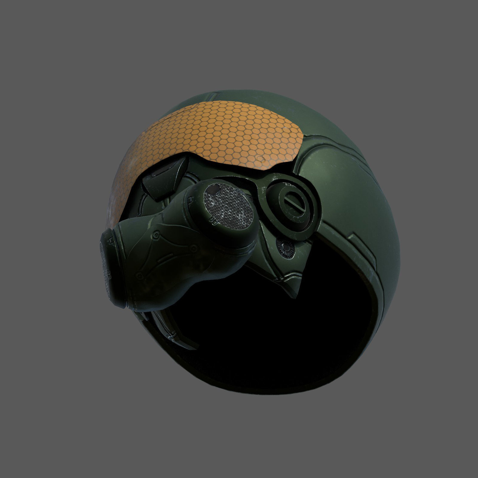 Helmet scifi soldier armor military combat 3d model  Low-poly 3D model_5