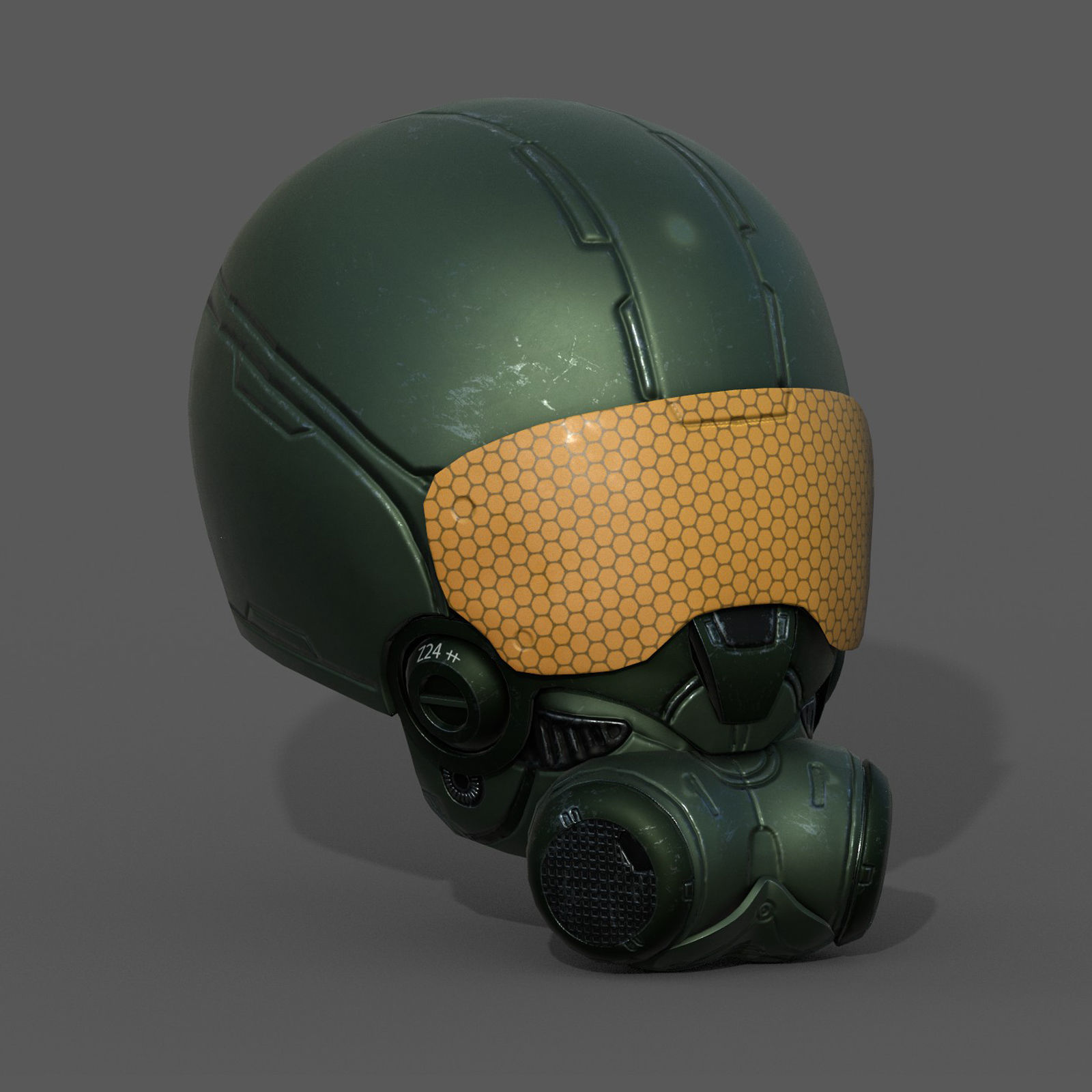 Helmet scifi soldier armor military combat 3d model  Low-poly 3D model_6
