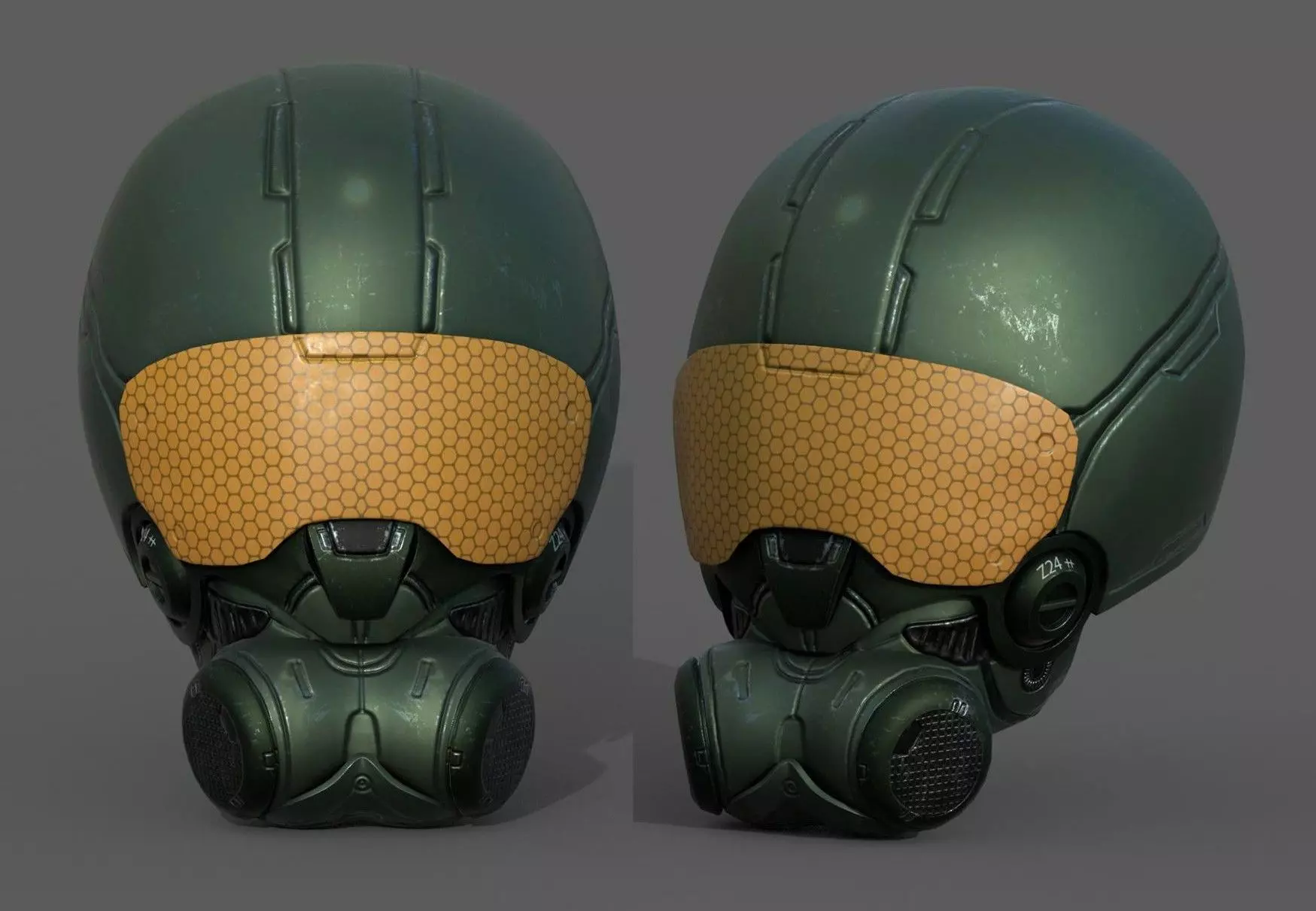 Helmet scifi soldier armor military combat 3d model  Low-poly 3D model_0