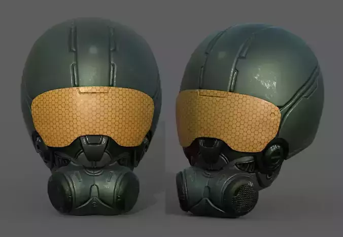 Helmet scifi soldier armor military combat 3d model  Low-poly 3D model