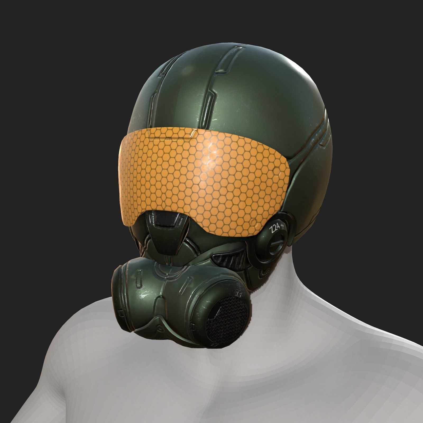 Helmet scifi soldier armor military combat 3d model  Low-poly 3D model_4
