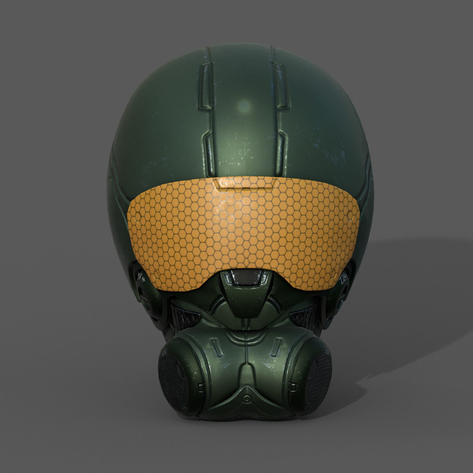 Helmet scifi soldier armor military combat 3d model  Low-poly 3D model_1