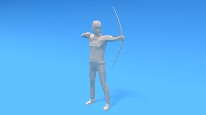 Low Poly Archer Kid Low-poly 3D model