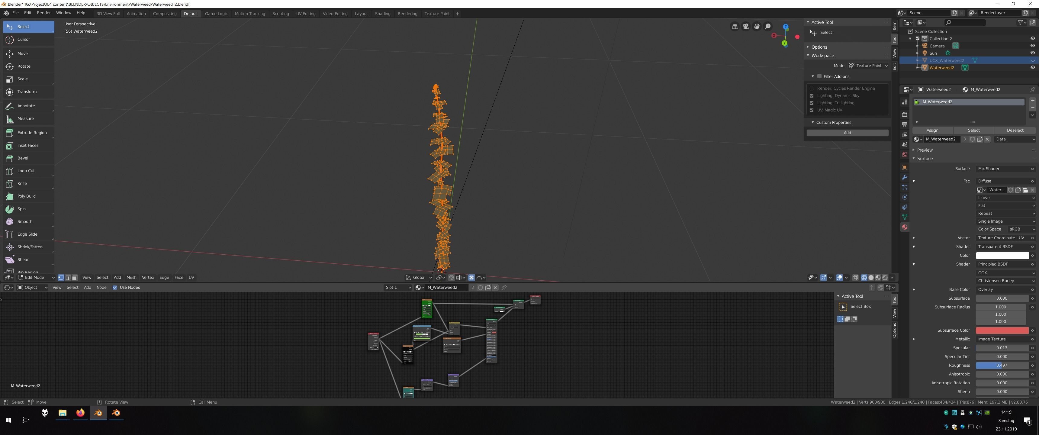 Waterweed - Vertex Low-poly 3D model_7