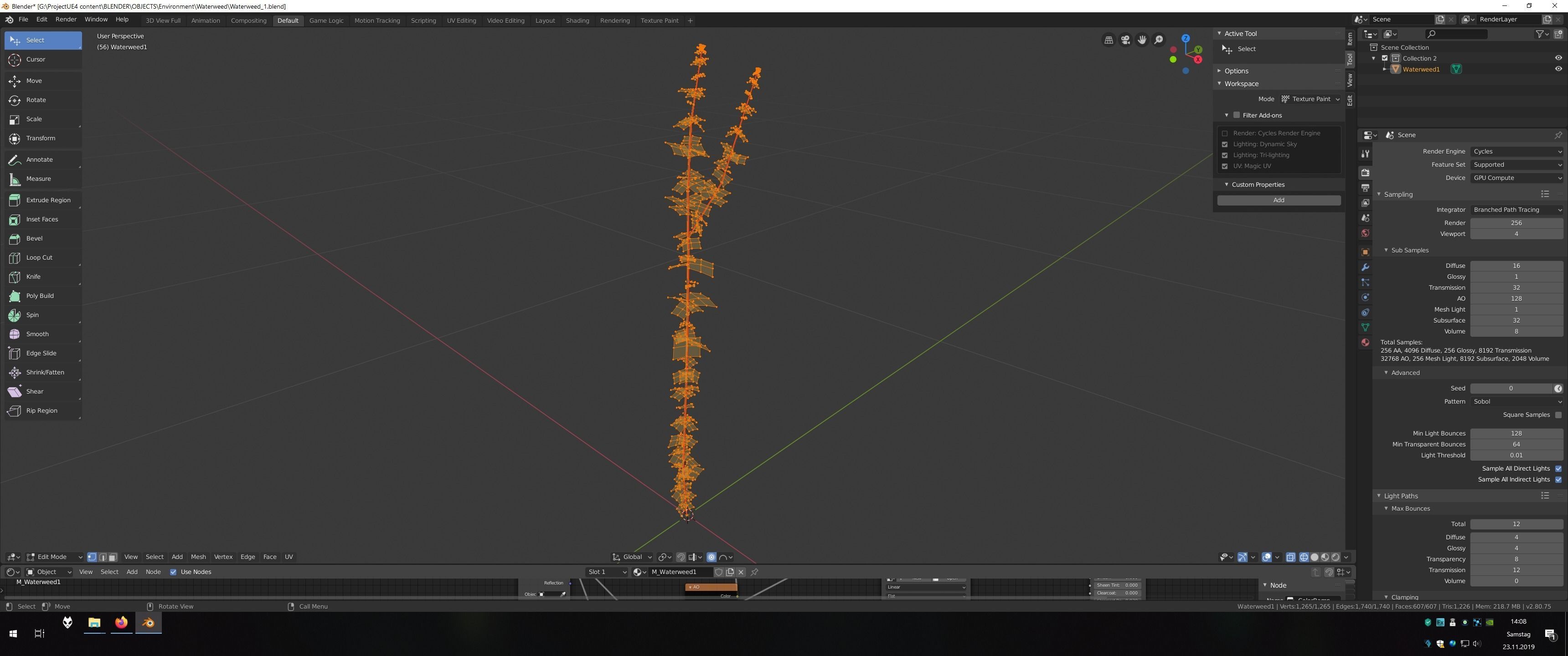 Waterweed - Vertex Low-poly 3D model_6