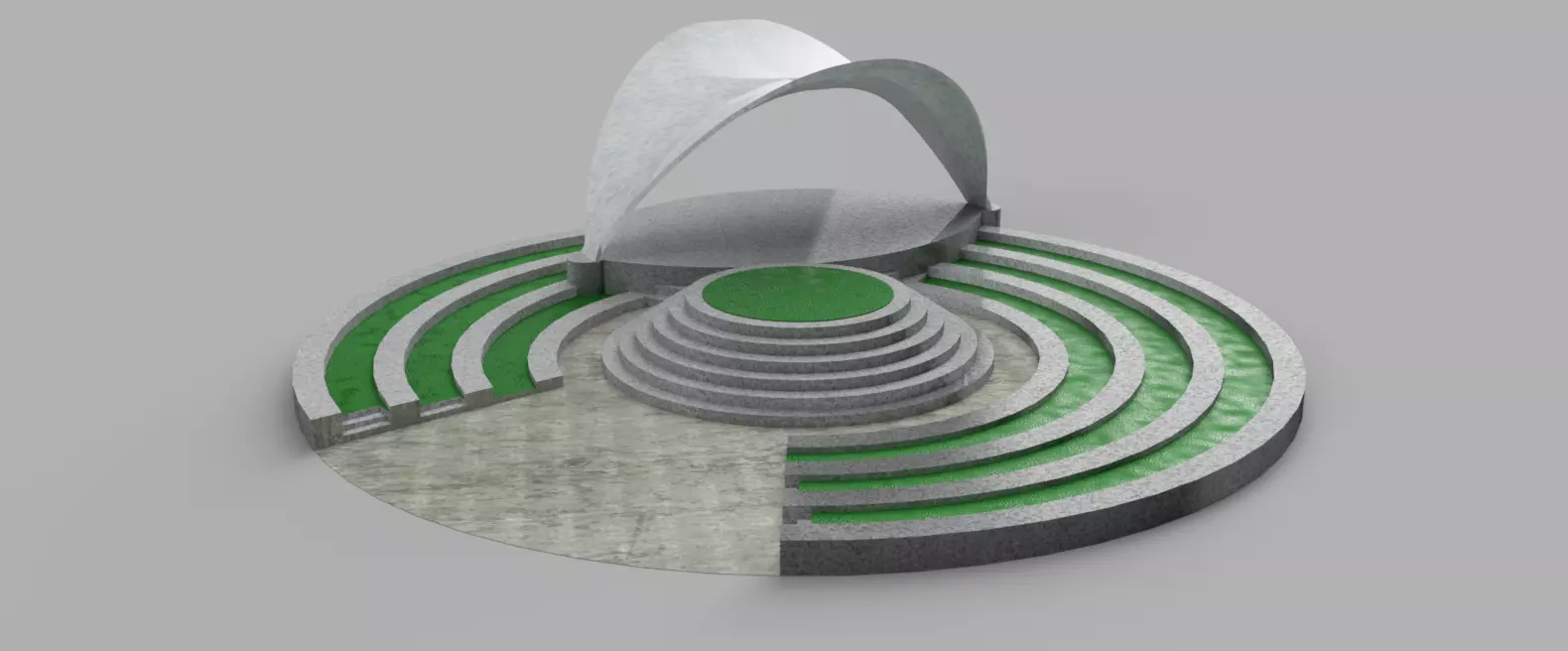 oval stage Low-poly 3D model_0