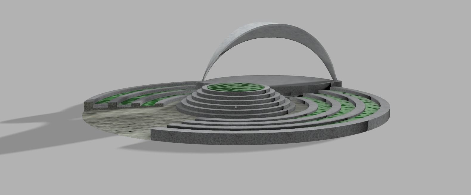 oval stage Low-poly 3D model_2