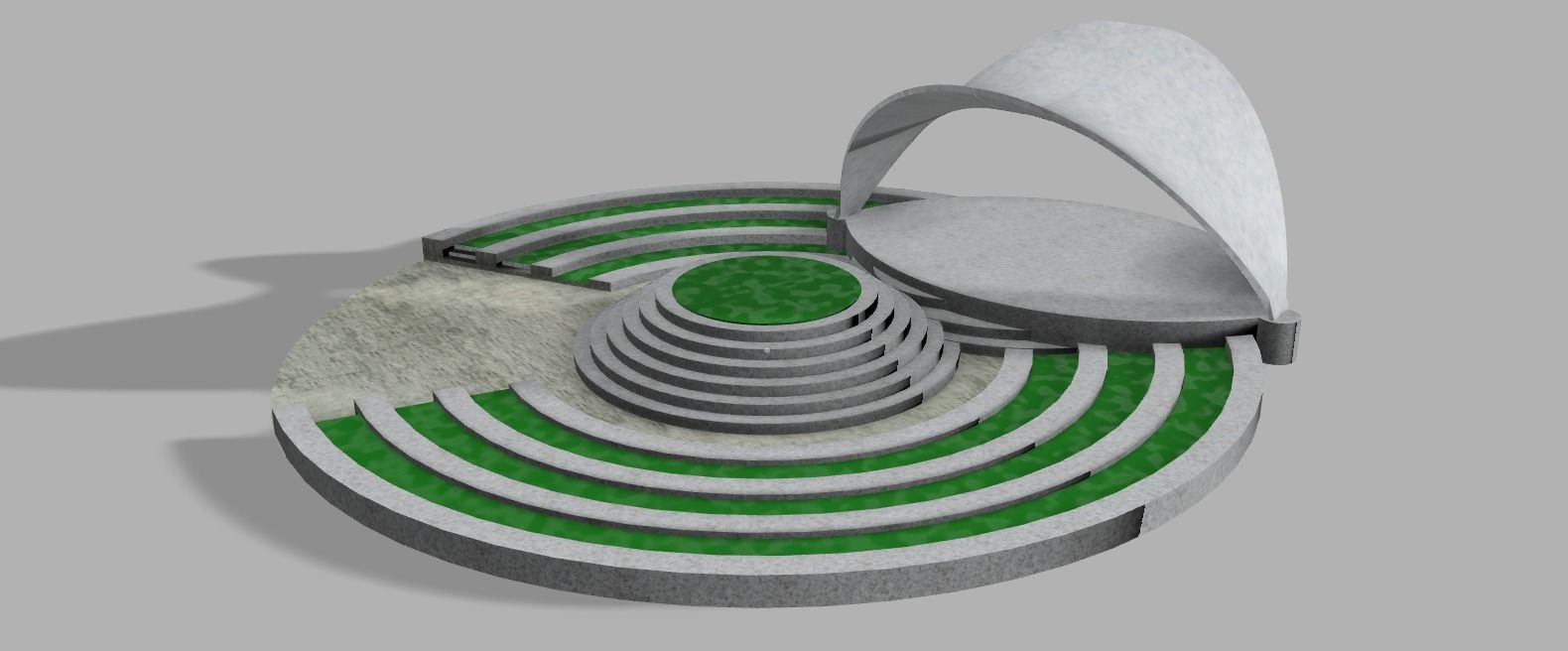 oval stage Low-poly 3D model_1