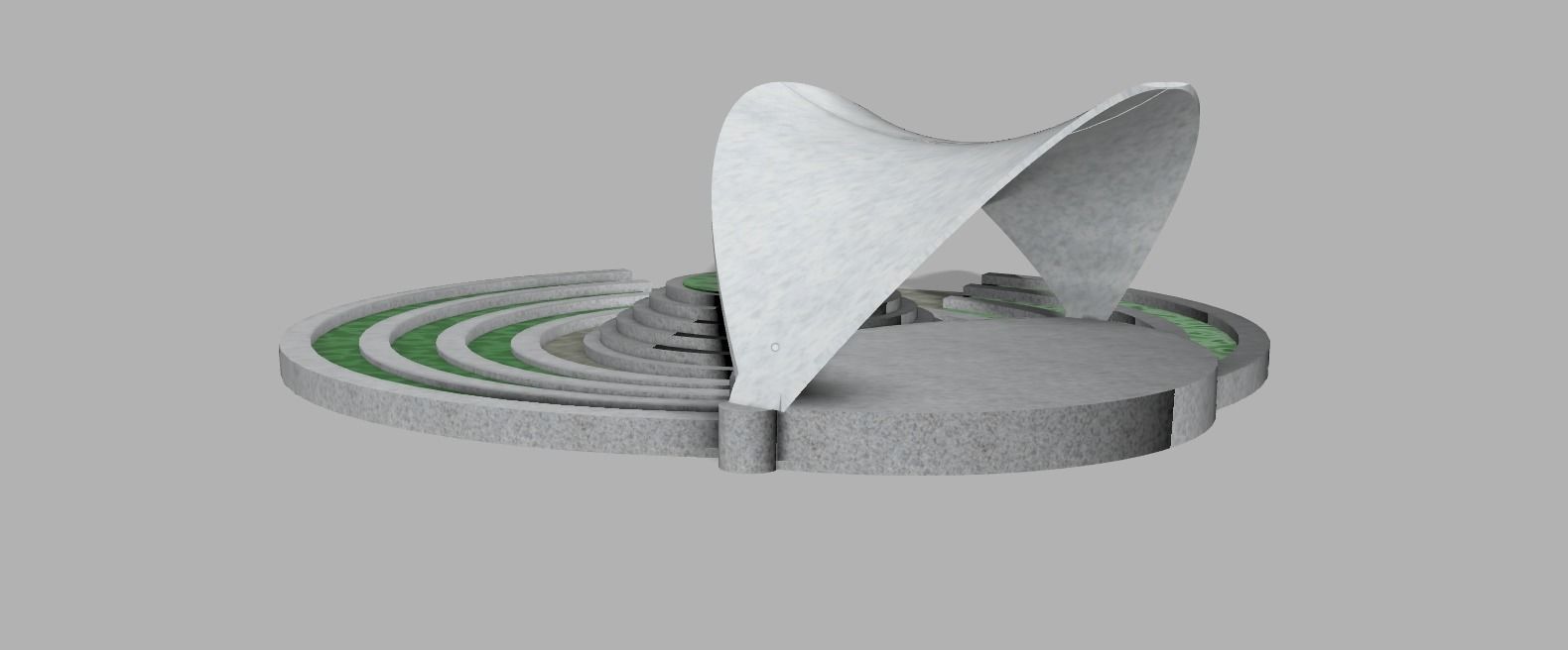 oval stage Low-poly 3D model_3