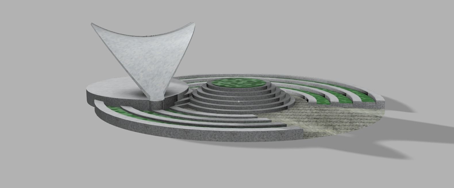 oval stage Low-poly 3D model_4