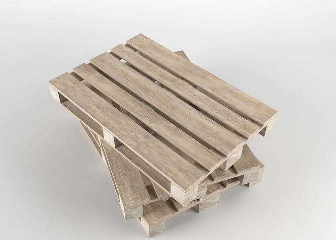 Pallet 3D model stack of wooden pallets Low-poly 3D model