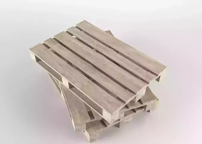 Pallet 3D model stack of wooden pallets Low-poly 3D model