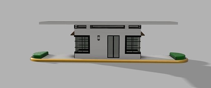 Modern Guard House Low-poly 3D model