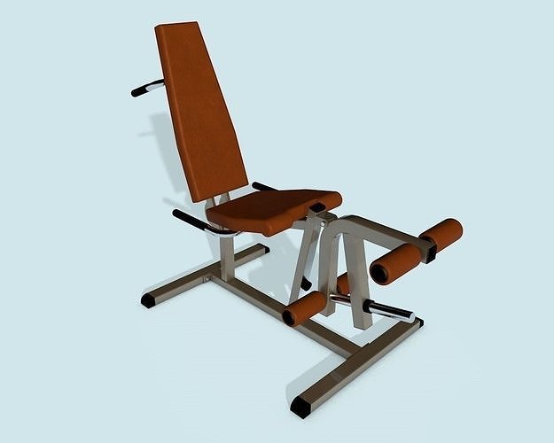 Machine for seated leg extension and supine curl Low-poly 3D model