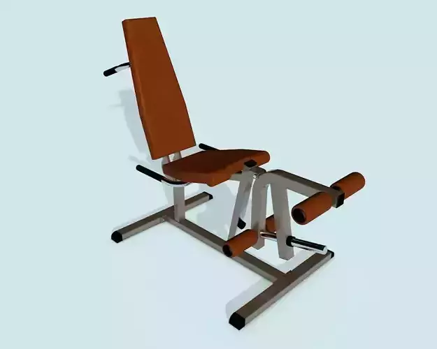 Machine for seated leg extension and supine curl Low-poly 3D model
