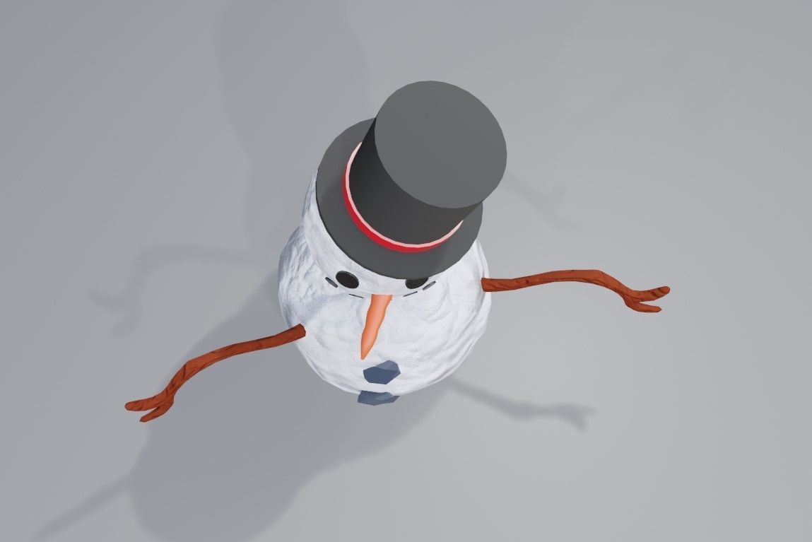 Snowman High Poly - Boneco de Neve Low-poly 3D model_6