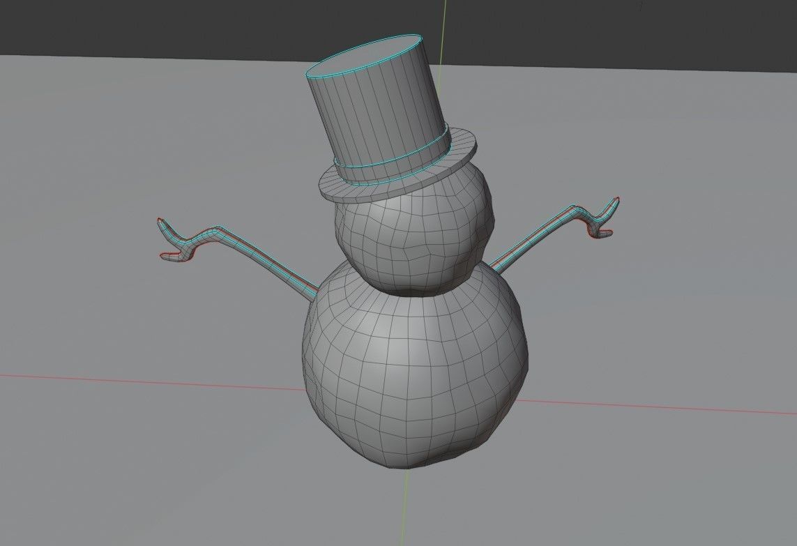 Snowman High Poly - Boneco de Neve Low-poly 3D model_12