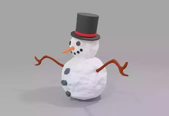 Snowman High Poly - Boneco de Neve