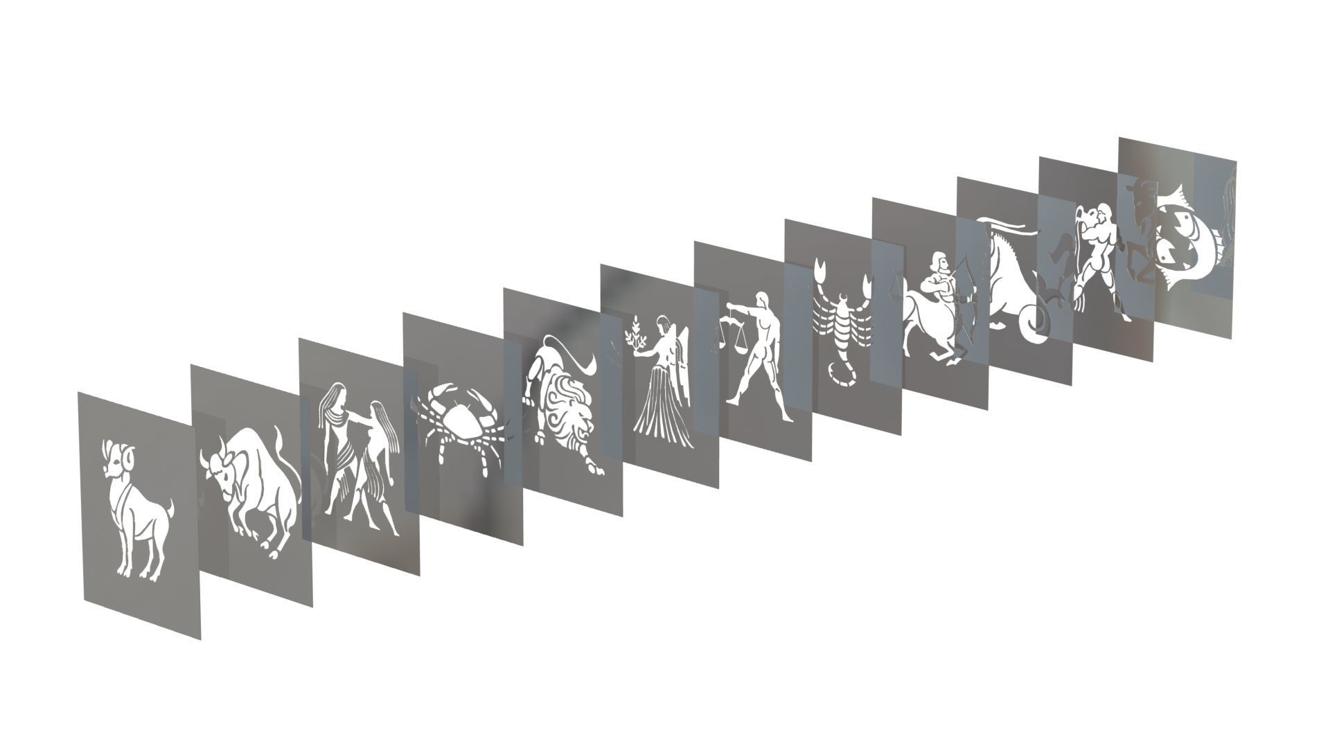 Zodiac wall pictures 3D print model_1