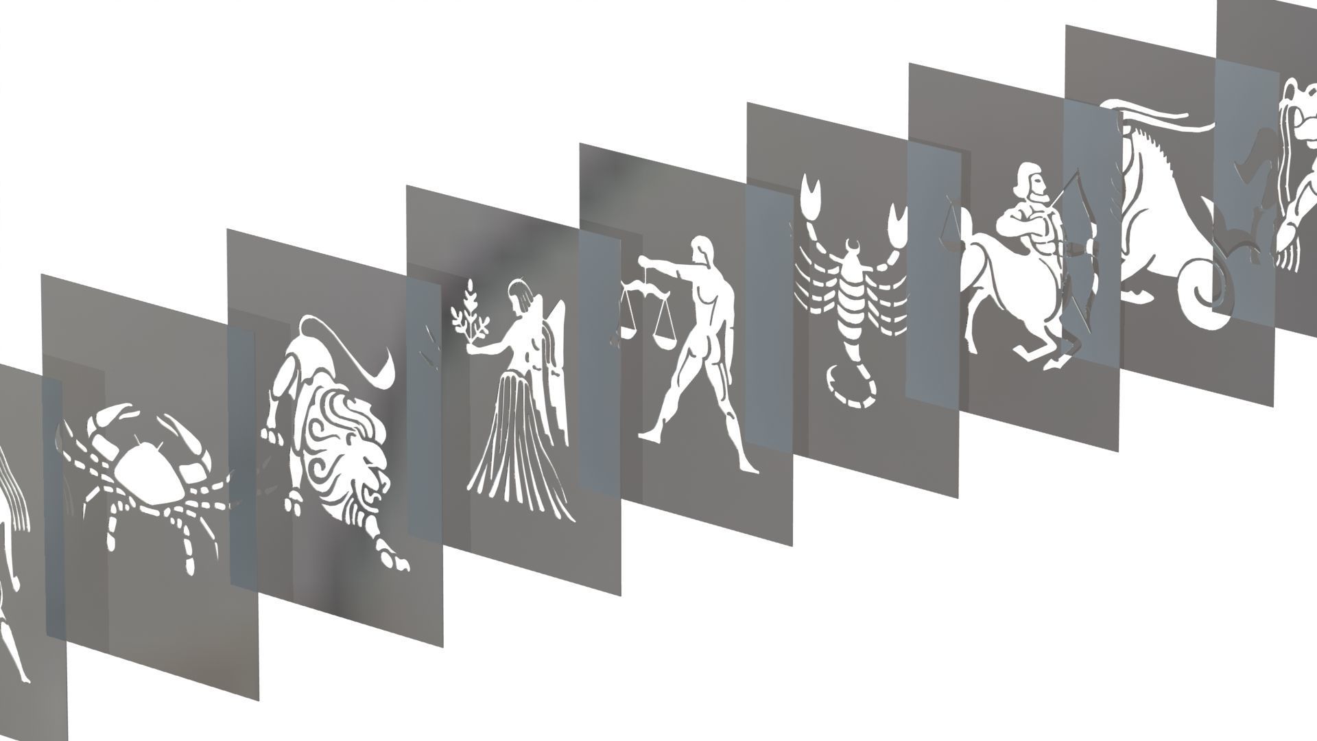 Zodiac wall pictures 3D print model_3