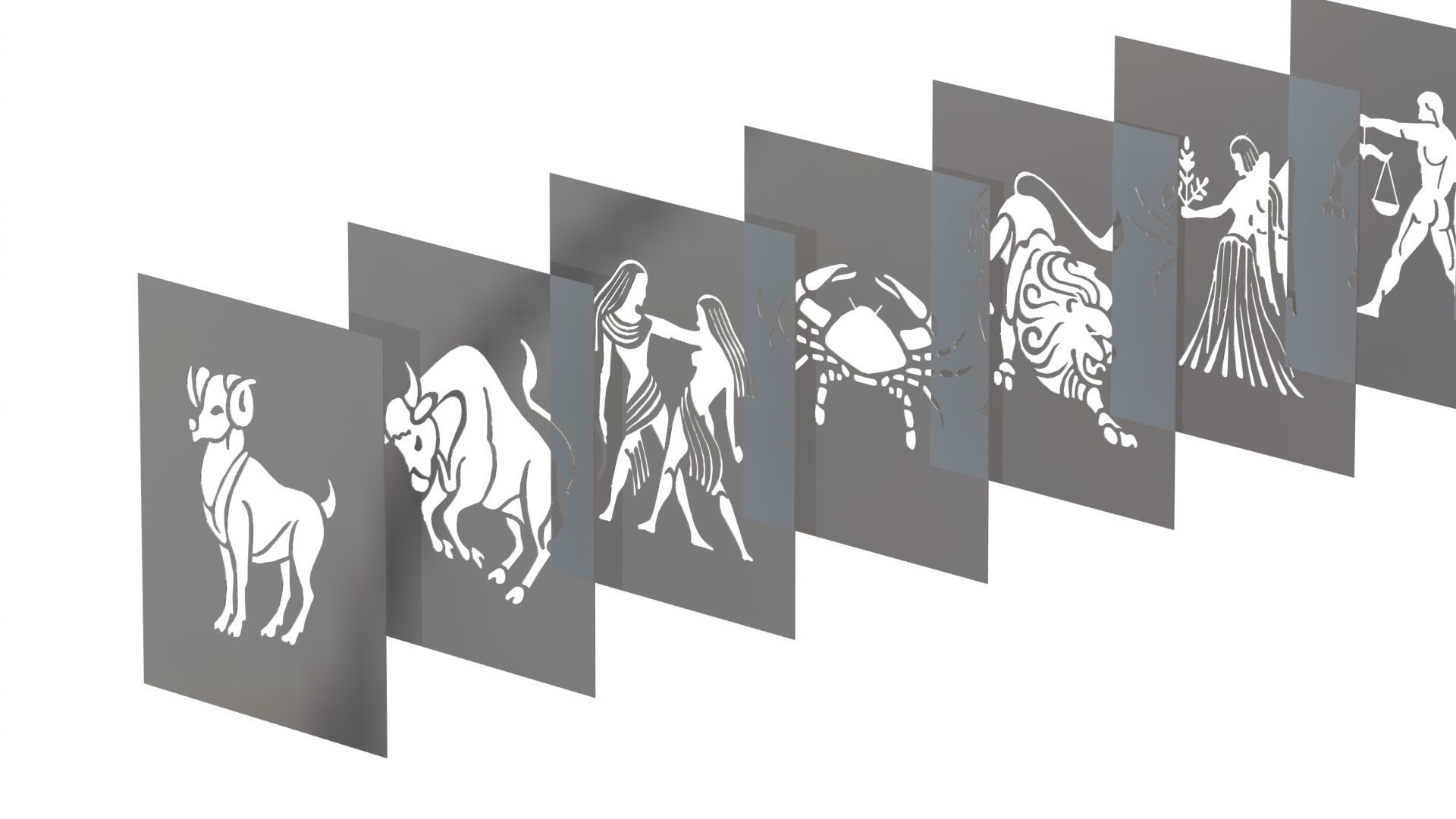 Zodiac wall pictures 3D print model_2