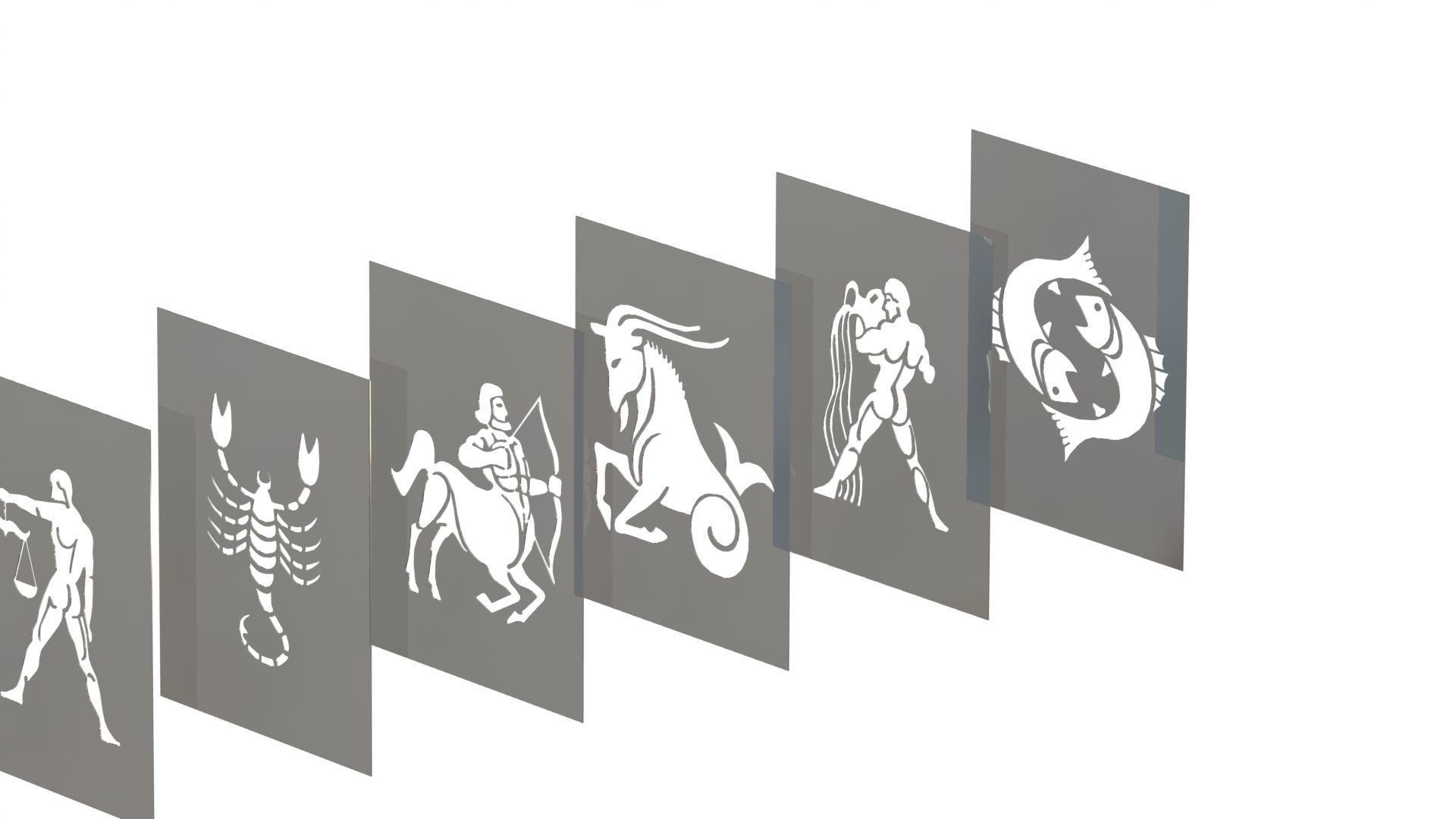 Zodiac wall pictures 3D print model_4