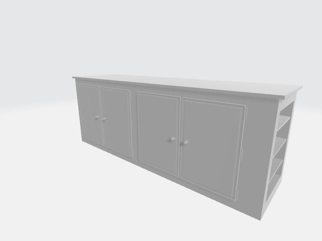 Marble Counter Island  Low-poly 3D model_5