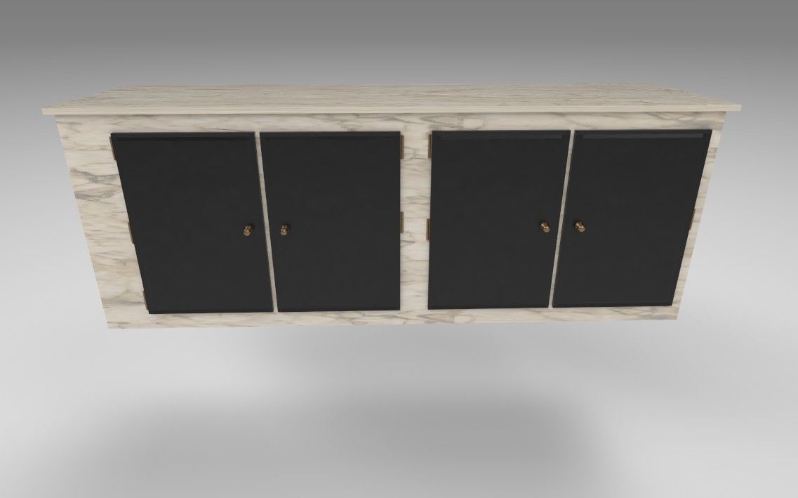 Marble Counter Island  Low-poly 3D model_3