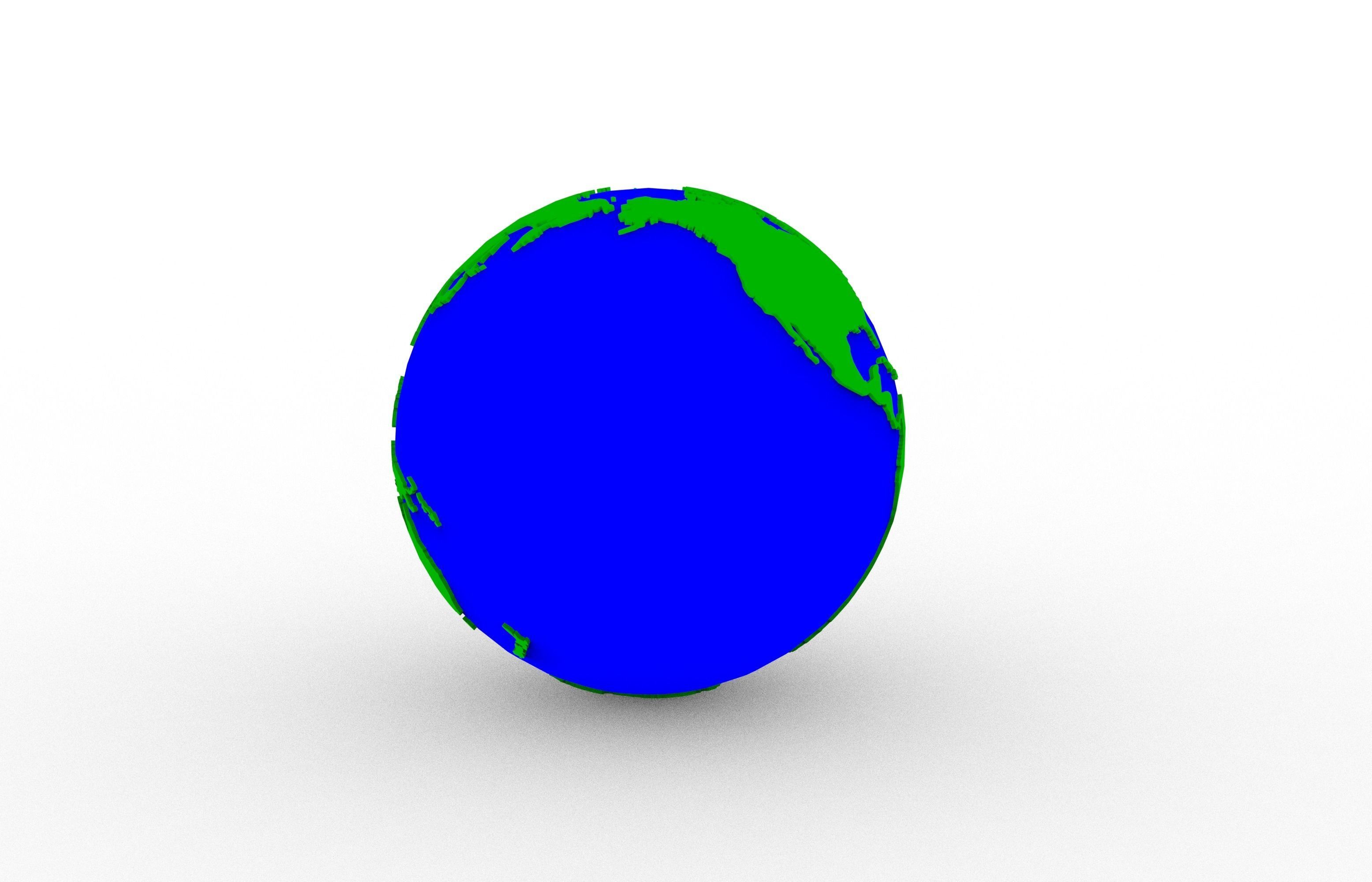 Earth globe 3D print model_29