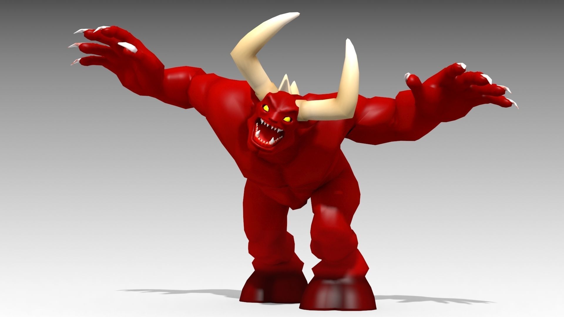 Horned Demon Low-poly 3D model_4