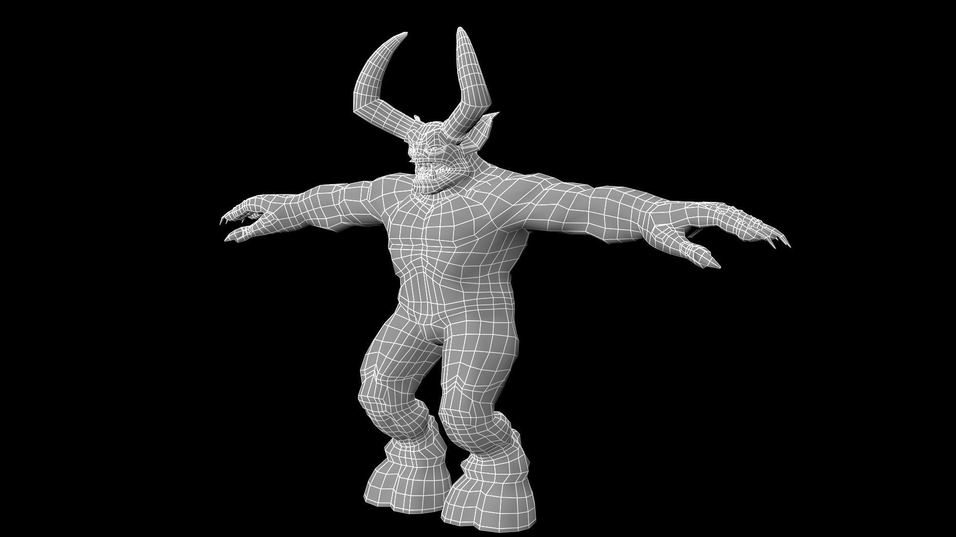 Horned Demon Low-poly 3D model_8