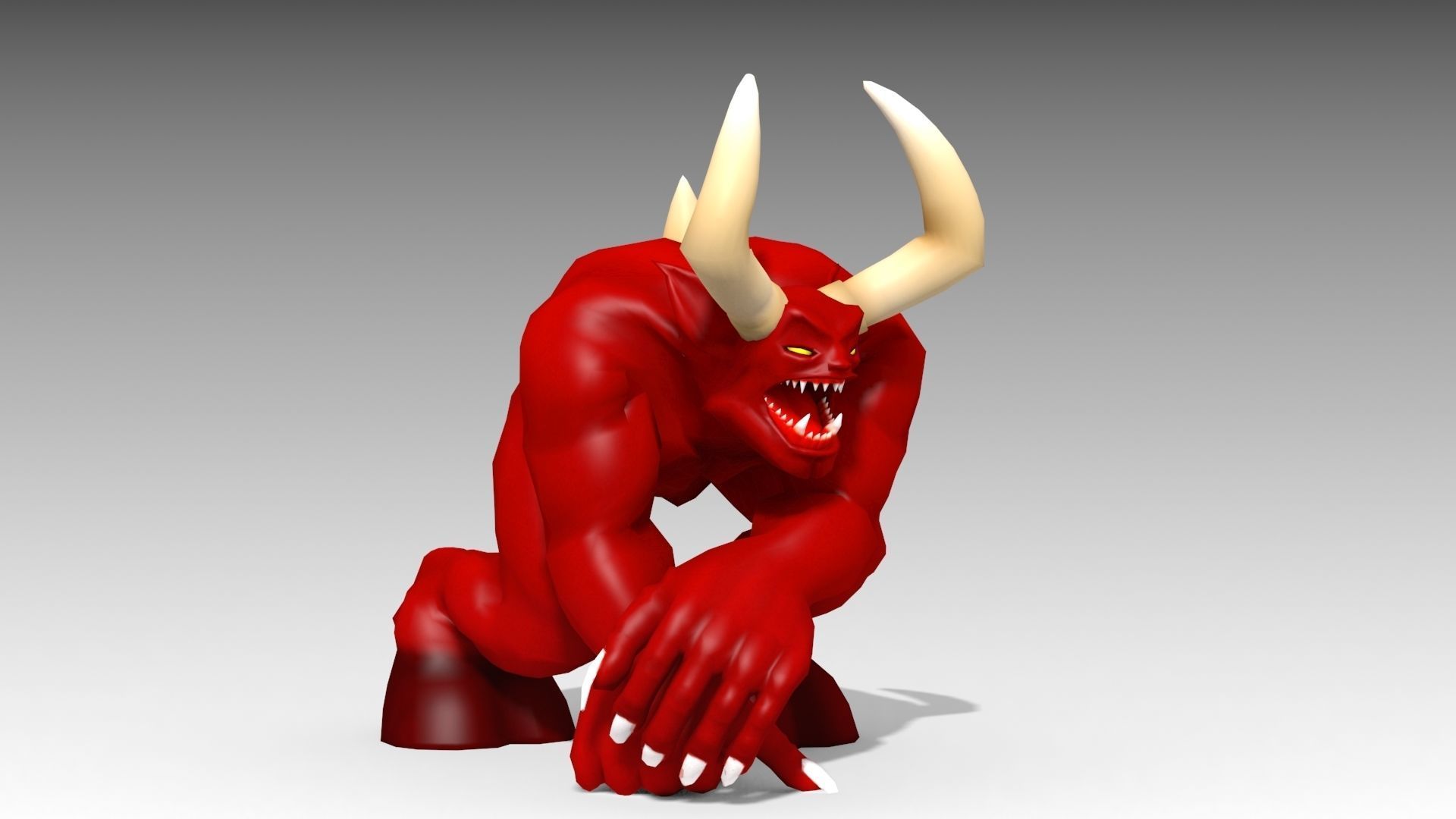Horned Demon Low-poly 3D model_3