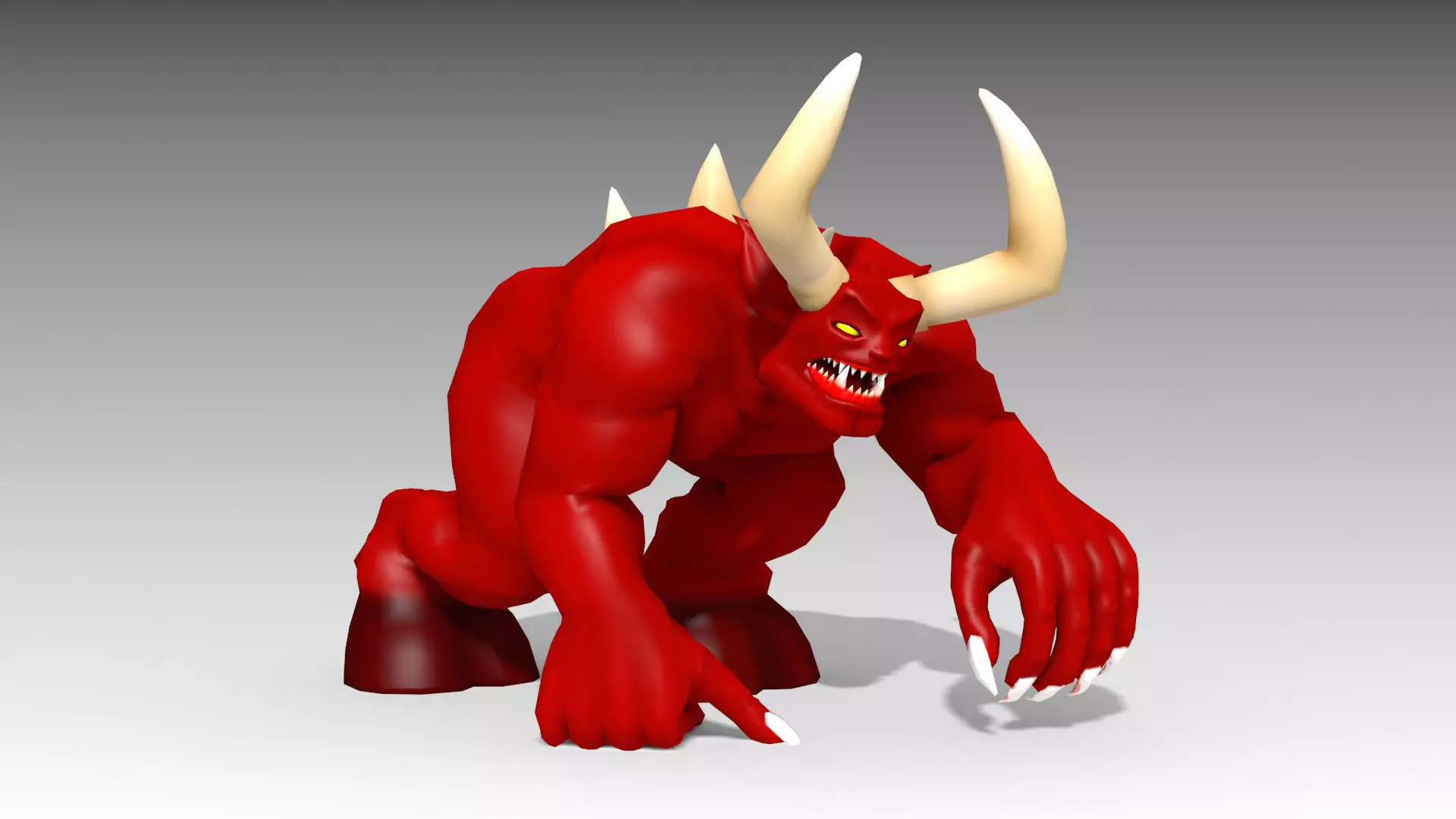 Horned Demon Low-poly 3D model_0