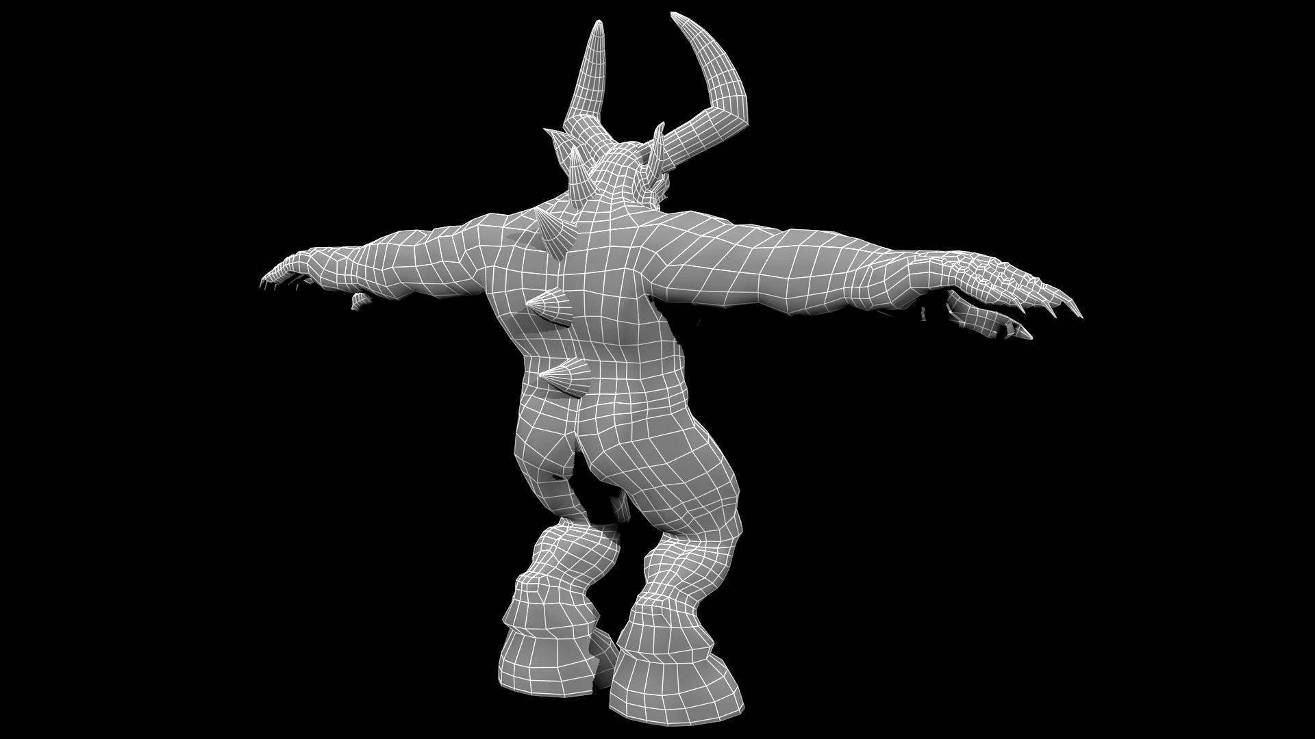 Horned Demon Low-poly 3D model_10