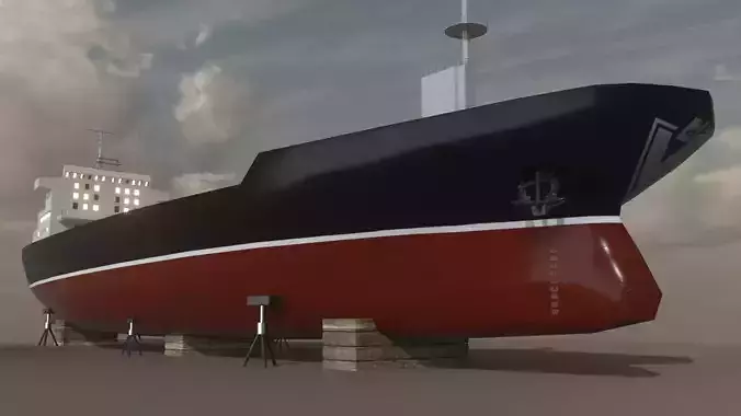 Cargo Ship  02 Low-poly 3D model