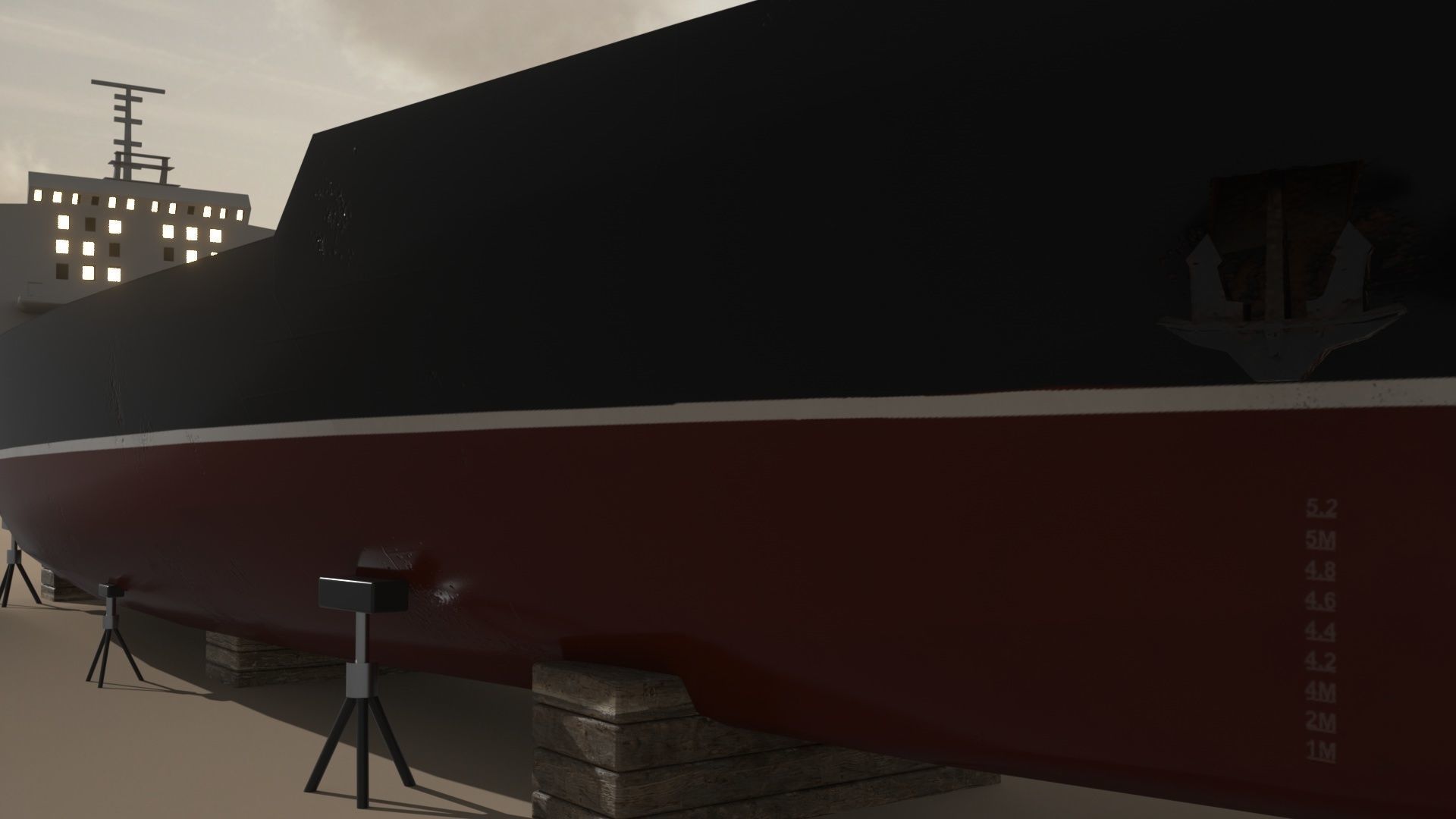 Cargo Ship  02 Low-poly 3D model_6