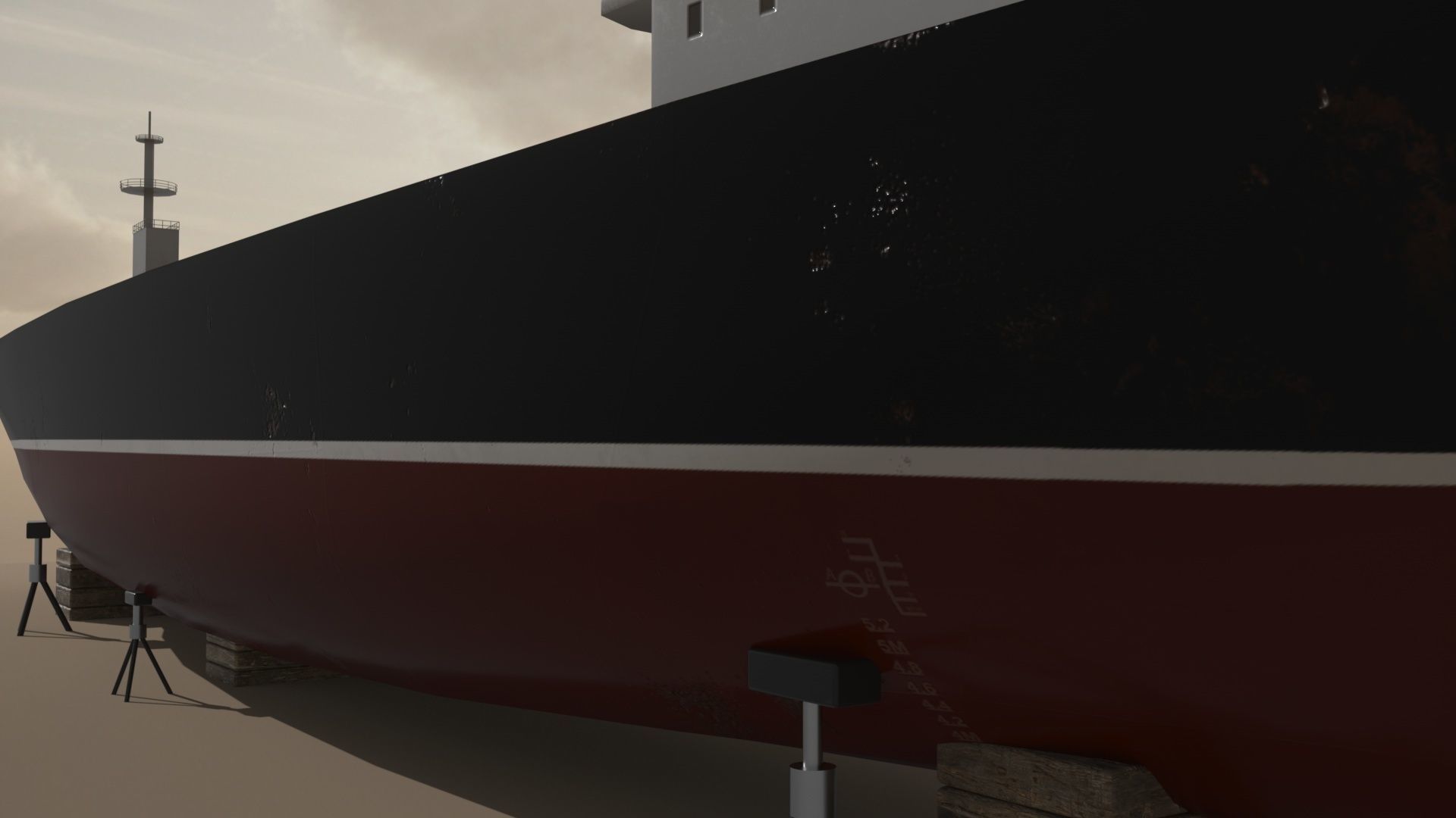 Cargo Ship  02 Low-poly 3D model_5