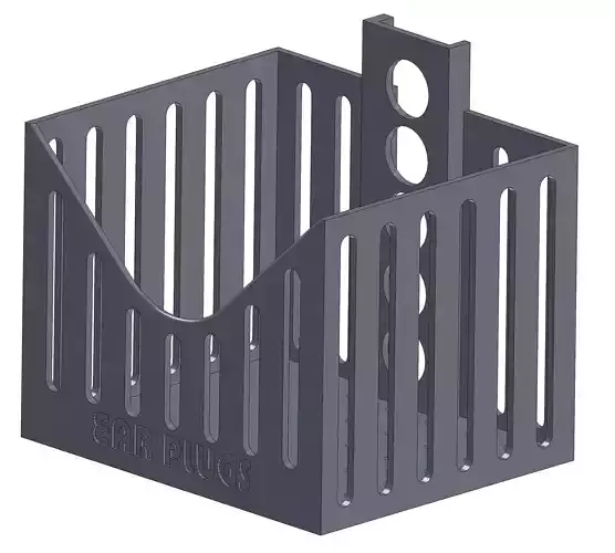 DIN Rail Mount Ear Plug Holder 3D print model